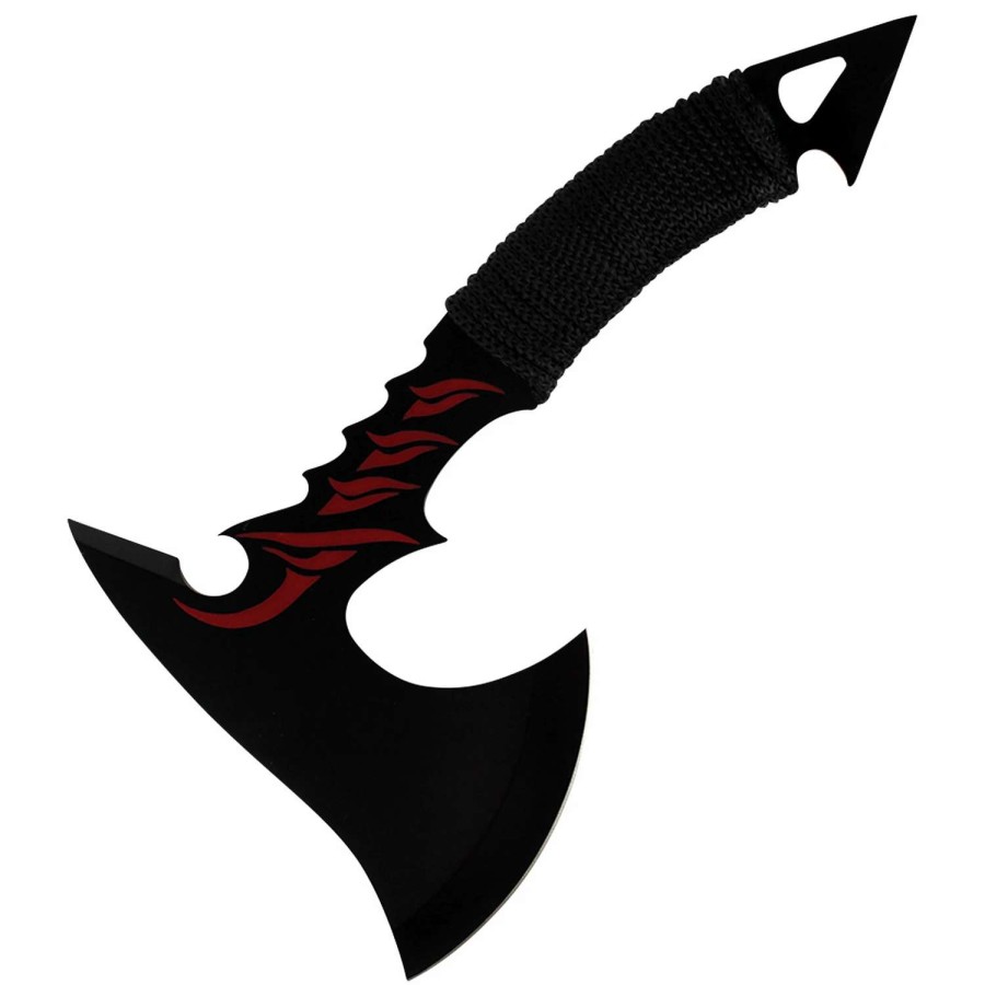 Knives * | Buckshot 11.5 Black & Red Axe With Black Paracord Wrap