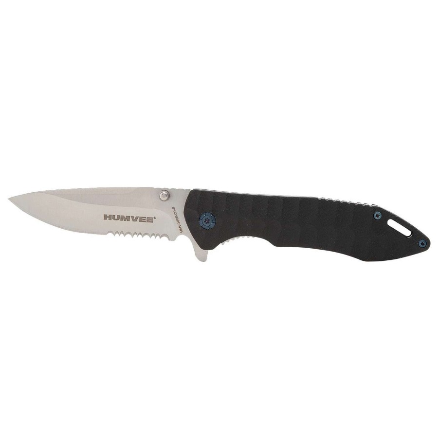 Knives * | Humvee Axle Ball Bearing Semi-Serrated Folding Knife