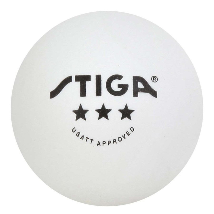 Games & Toys * | Stiga Three Star White Table Tennis Balls