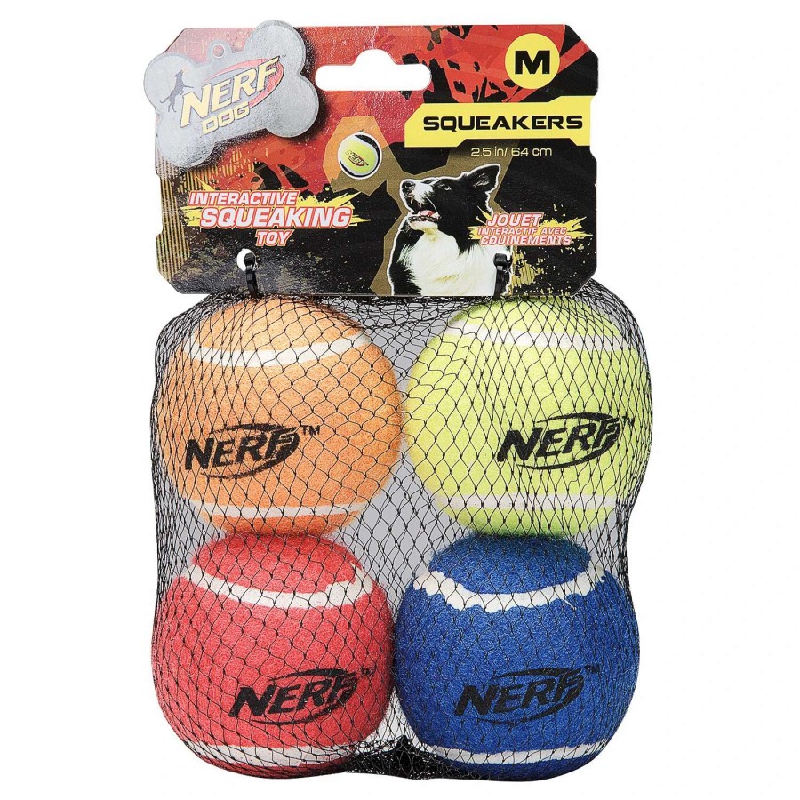 Games & Toys * | Nerf Squeak Tennis Balls 4-Pack