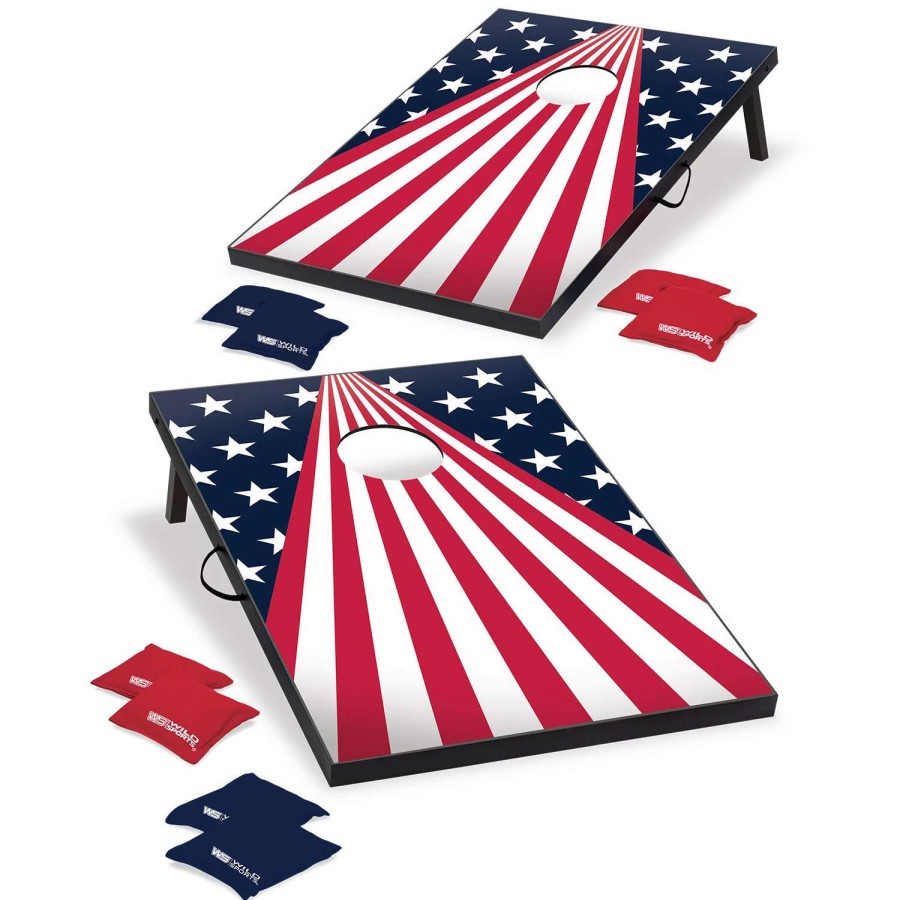 Games & Toys * | Wild Sports Stars And Stripes 2 X 3 Cornhole Bag Toss Game