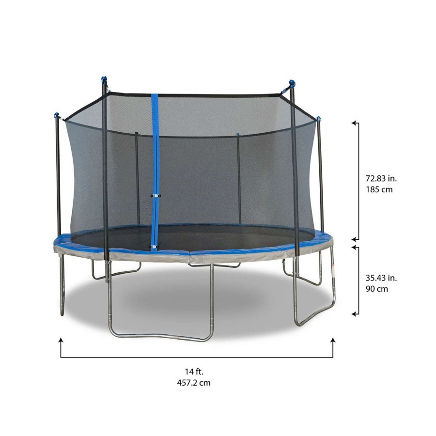 Games & Toys * | Trujump 14 Trampoline With Safety Enclosure