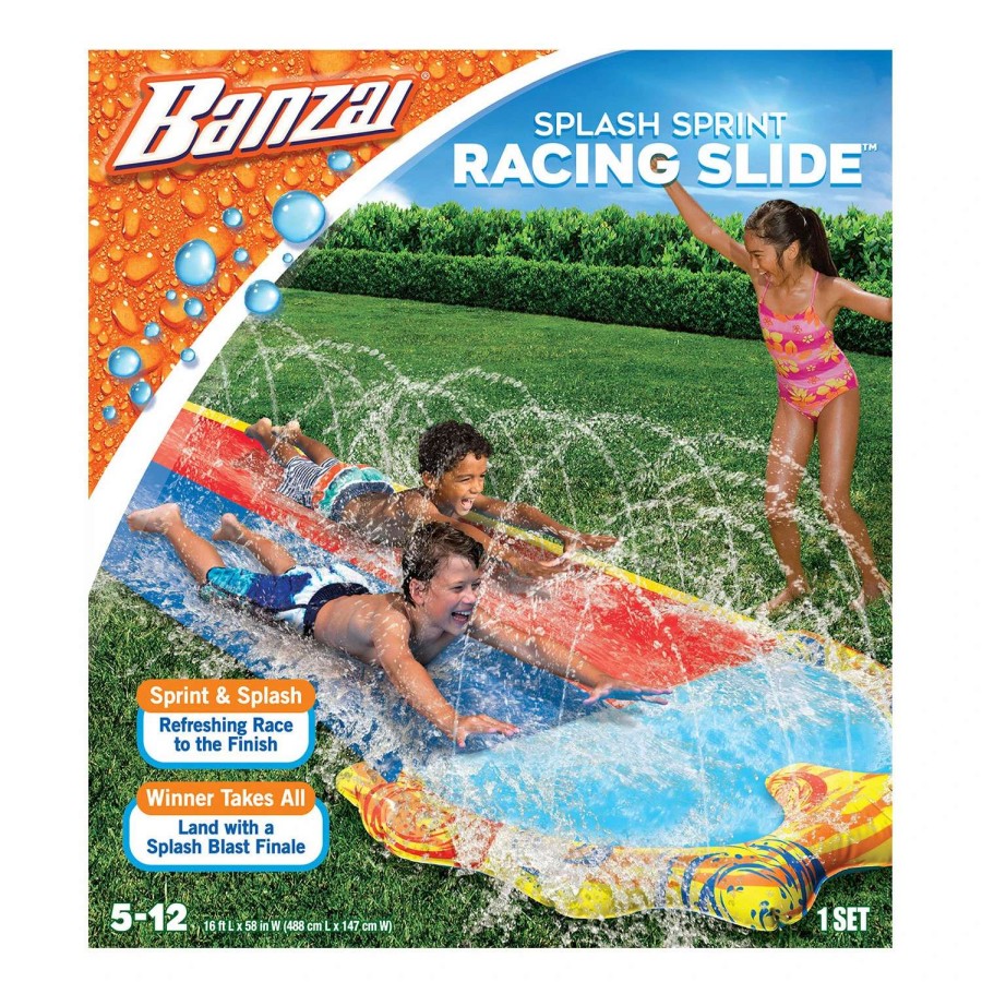 Games & Toys * | Banzai 16 Splash Sprint Racing Slide